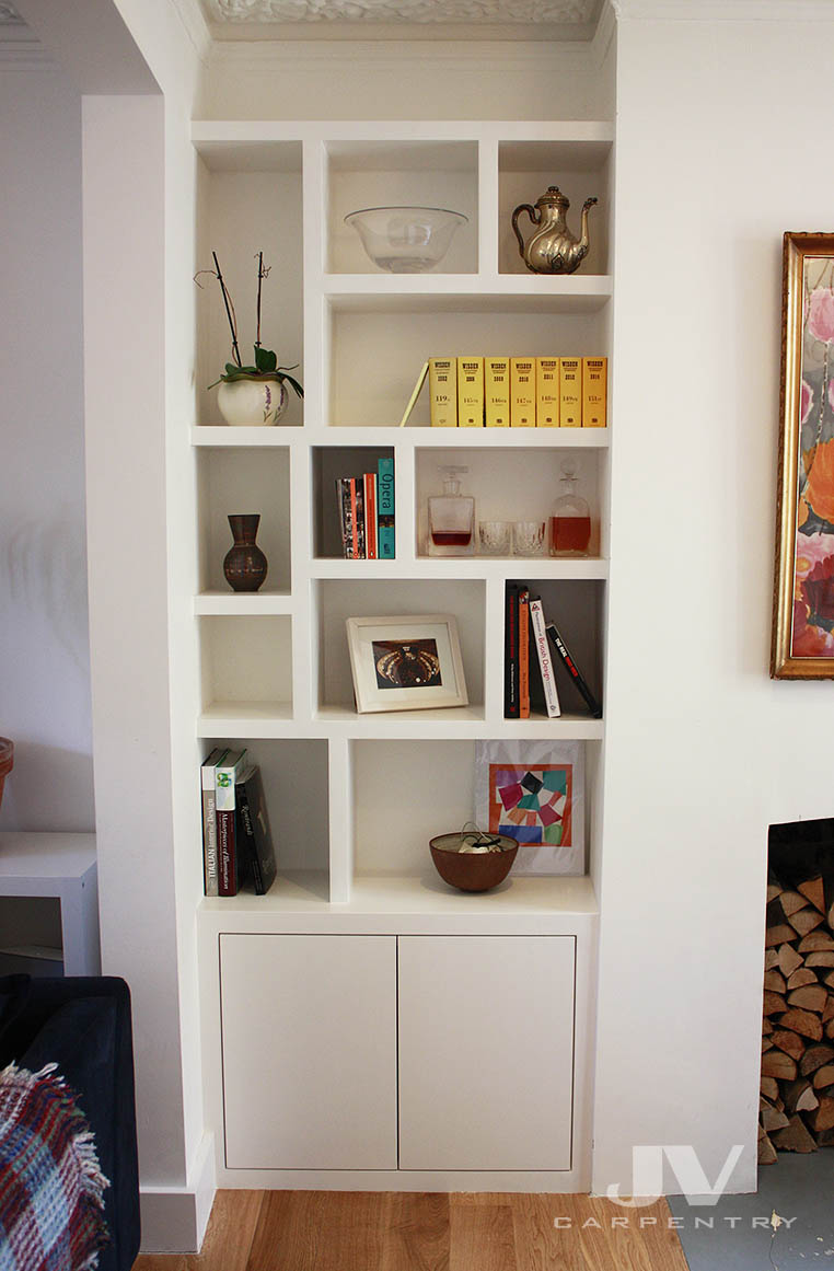 fitted alcove bookcase