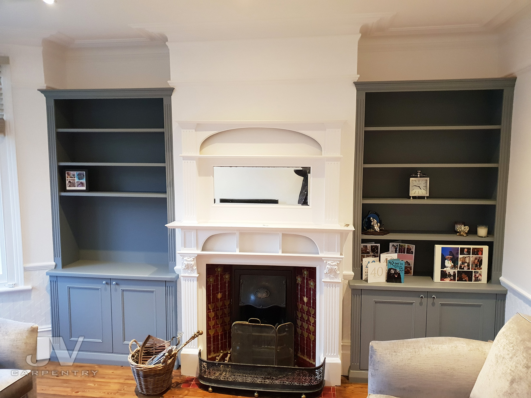 Alcove bookcases in the living room