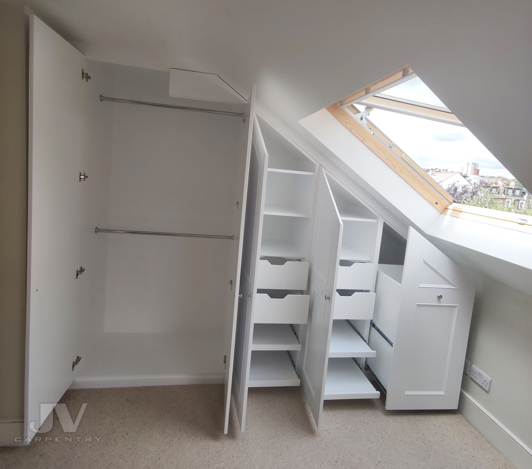 Loft fitted wardrobe interior