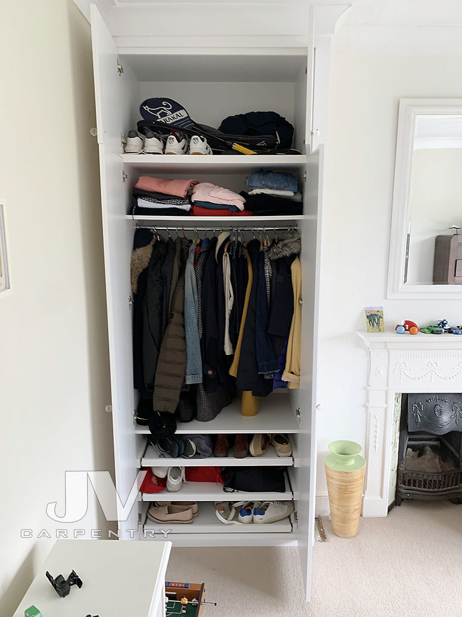 interior of fitted wardrobe, Wimbledon