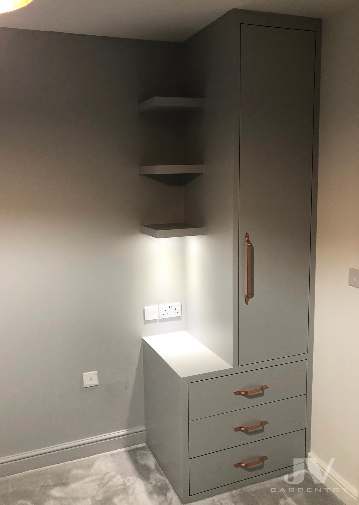 small fitted wardrobe with drawers