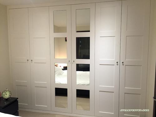 Wardrobe with mirror panels