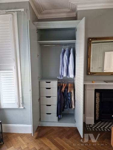 Fitted alcove wardrobe interior ideas