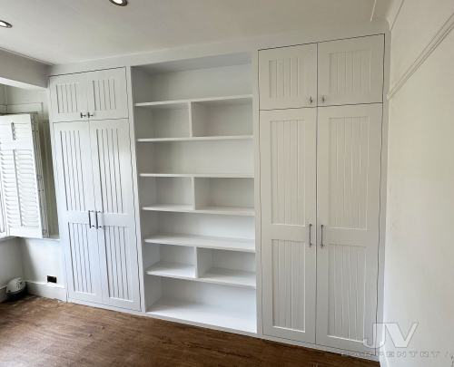 Fitted alcove wardrobes with bookcase