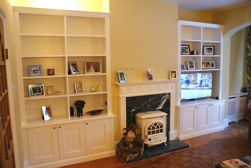 Fitted alcove bookcases traditional style