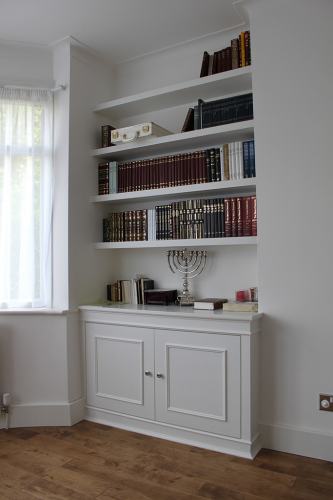 Bespoke Fitted Bookcases Alcove Shelving and cabinets in London JV