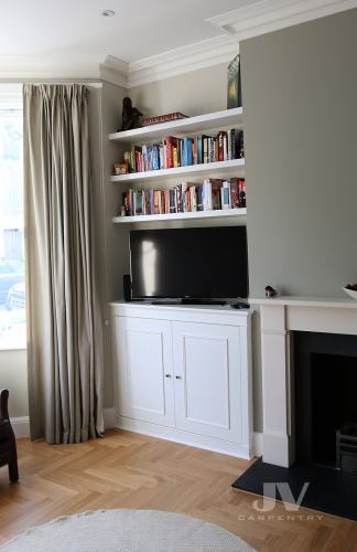 tv alcove unit in living room