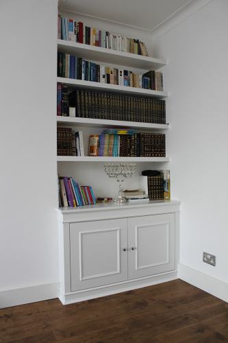 Bespoke Fitted Bookcases Alcove Shelving and cabinets in London JV