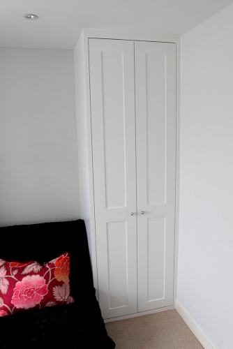 slim wardrobe with shaker doors