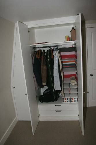 loft sloping wardrobe interior