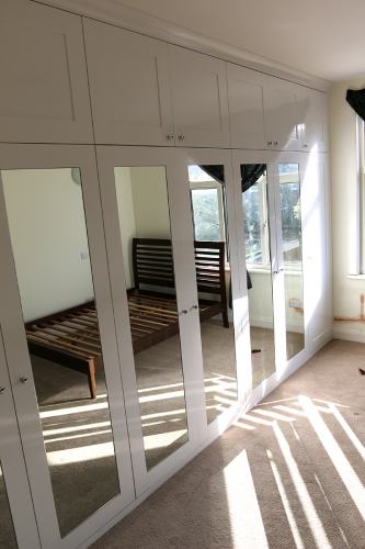 shaker wardrobe with mirrored doors